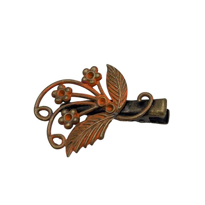 Gleeful Peacock - Wholesale Hair Clip - Women's - Tendrils Vine and Floral Bohemian Hair Clip4