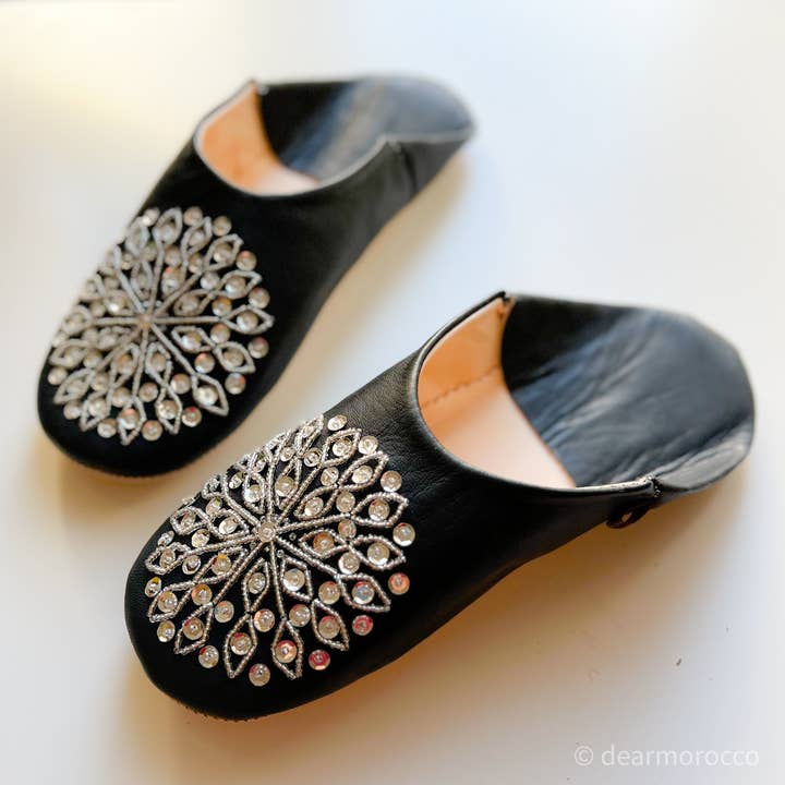 Moroccan leather Slipper Babouche // Beads Sumikuro for wholesale by dear Morocco