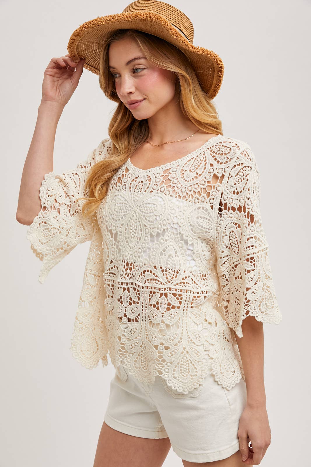 Bluivy - Wholesale Knit Top - Women's - CROCHET LACE TOP23