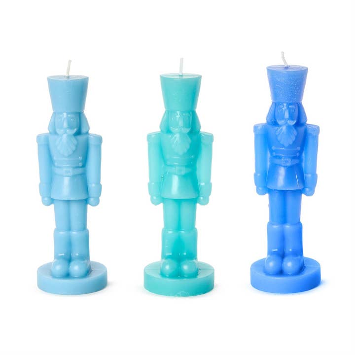 Sculpted 18 Pc Nutcracker Candle Unit Includes 3 Colors for wholesale by Two's Company - Seasonal Collection