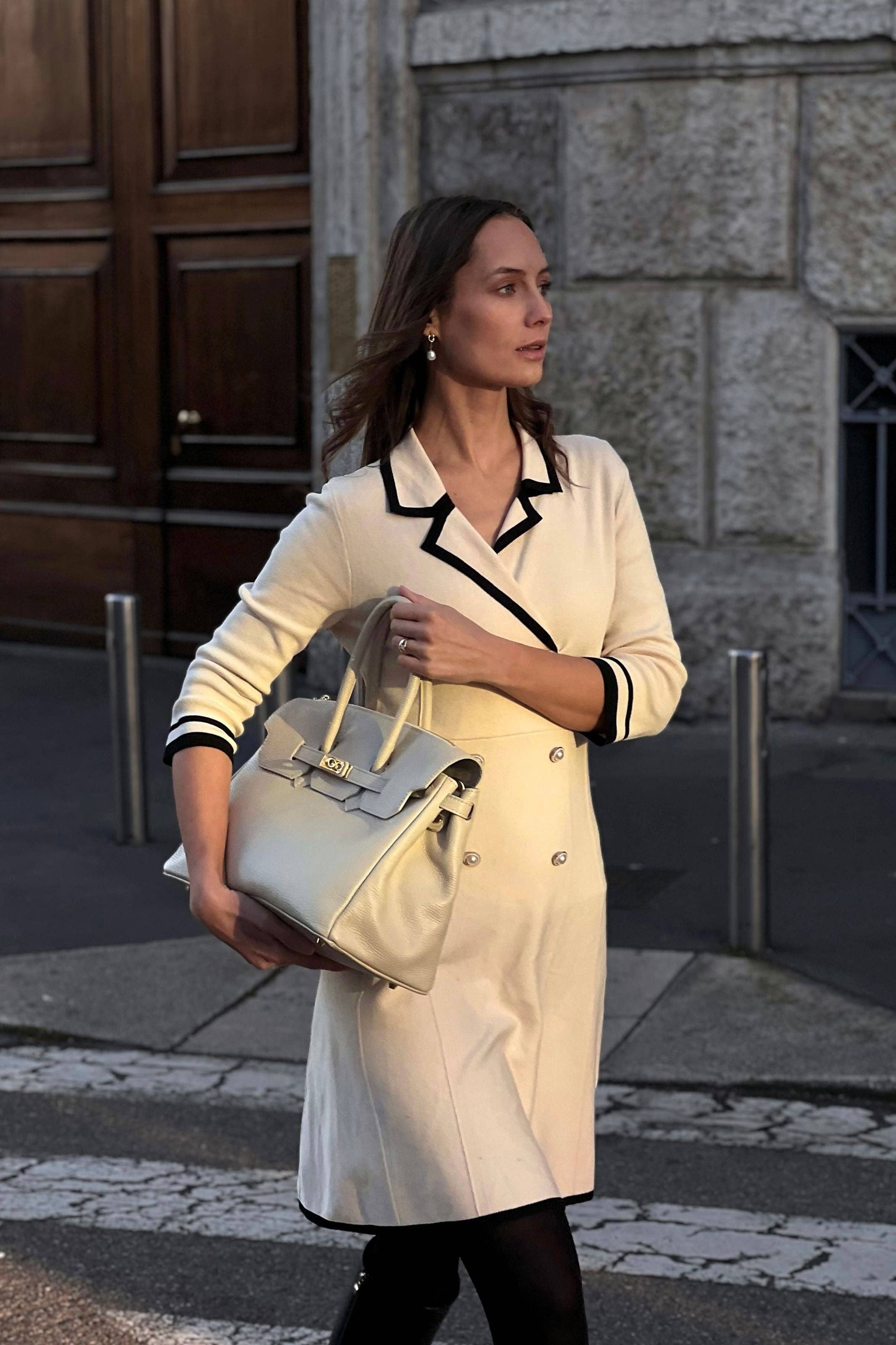 Prestige Milano - Wholesale Tote Bag - Women's - Borsa Elizabeth in Pelle Togo Crema7