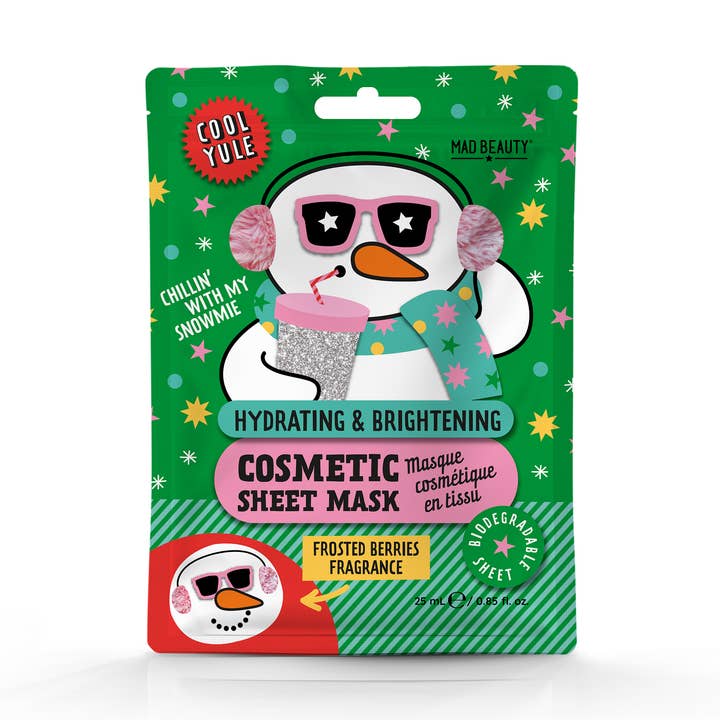 Mad Beauty Cool Yule Snow Man Cosmetic Sheet Mask for wholesale by Mad Beauty
