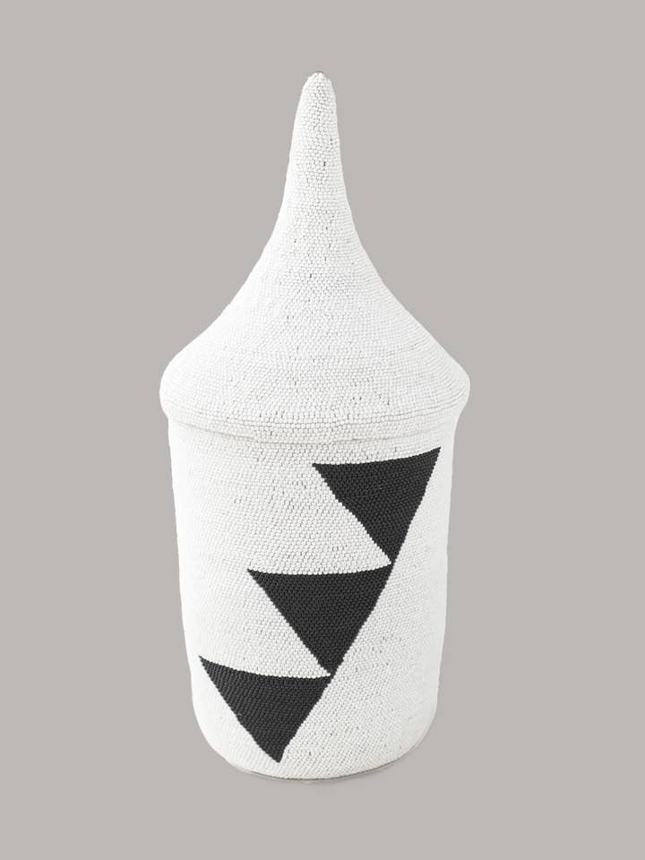 Beaded Triangle Peace Basket for wholesale by Indego Africa