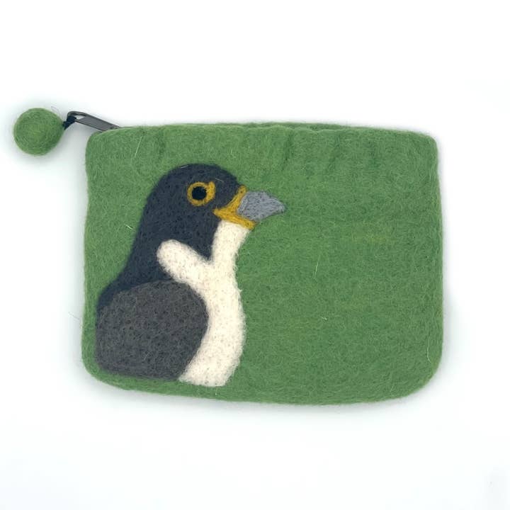 Peregrine Falcon Felt Coin Purse for wholesale by Women of the Cloud Forest