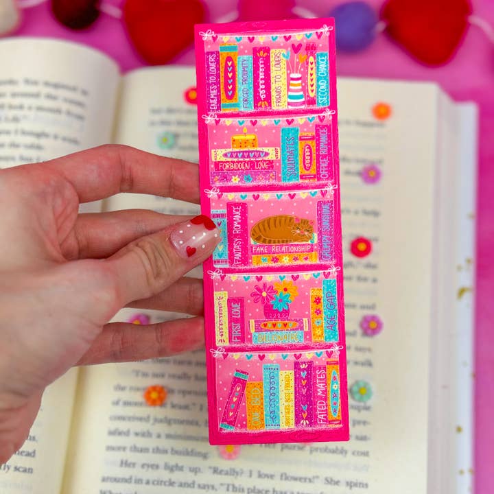 Emily Cromwell Designs - Wholesale Bookmark - Romance Tropes Bookshelf Bookmark0