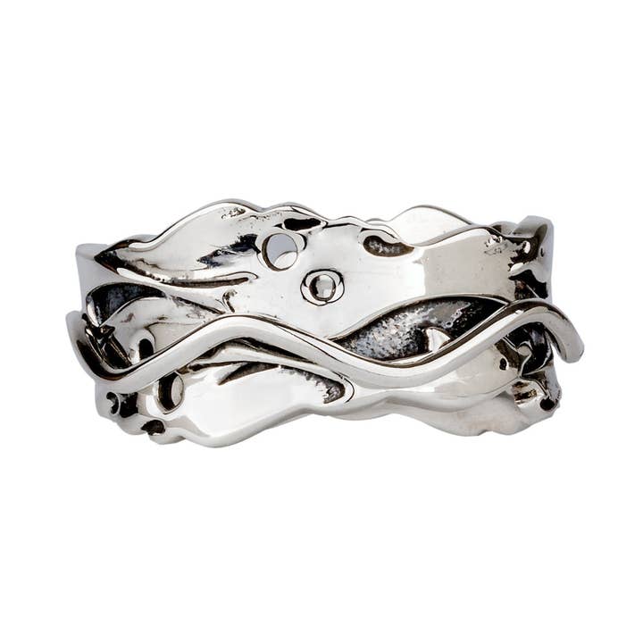 Energy Stone – wholesale Band/Stackad Ring – Delfin dans Sterling Silver Meditation Spinner Ring