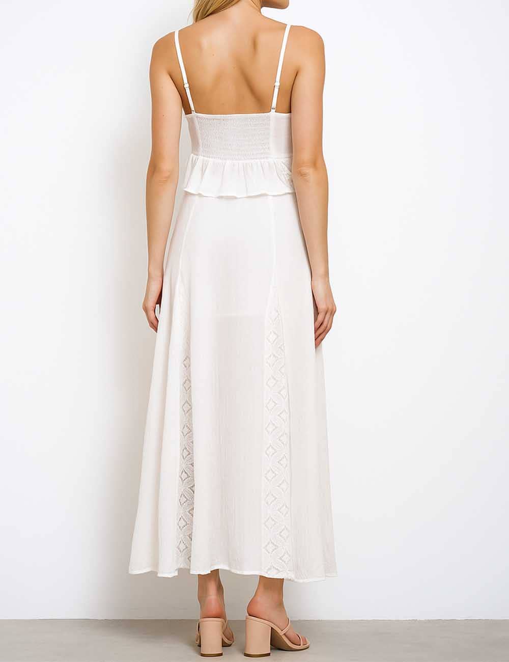 Ladies White Back Smocking Cami Top & Skirt Set SKST5KC1901 for wholesale on Faire1