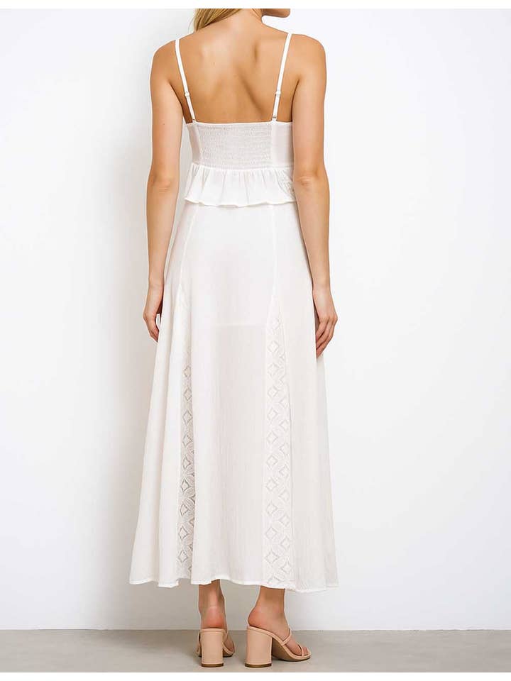 Ladies White Back Smocking Cami Top & Skirt Set SKST5KC1901 for wholesale on Faire1