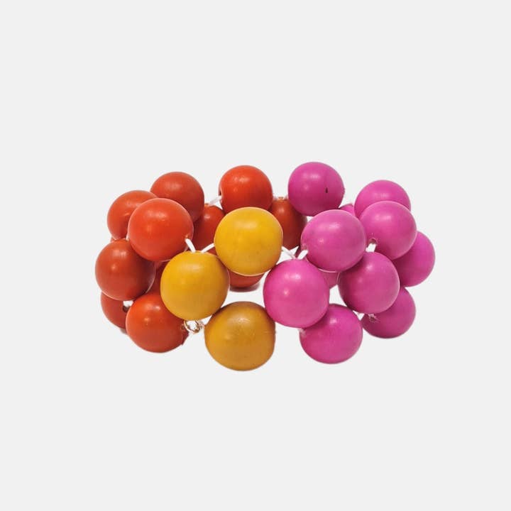 Pretty Pink Eco-Jewellery – wholesale Beaded bracelet – Tagua Chicle Bracelet4
