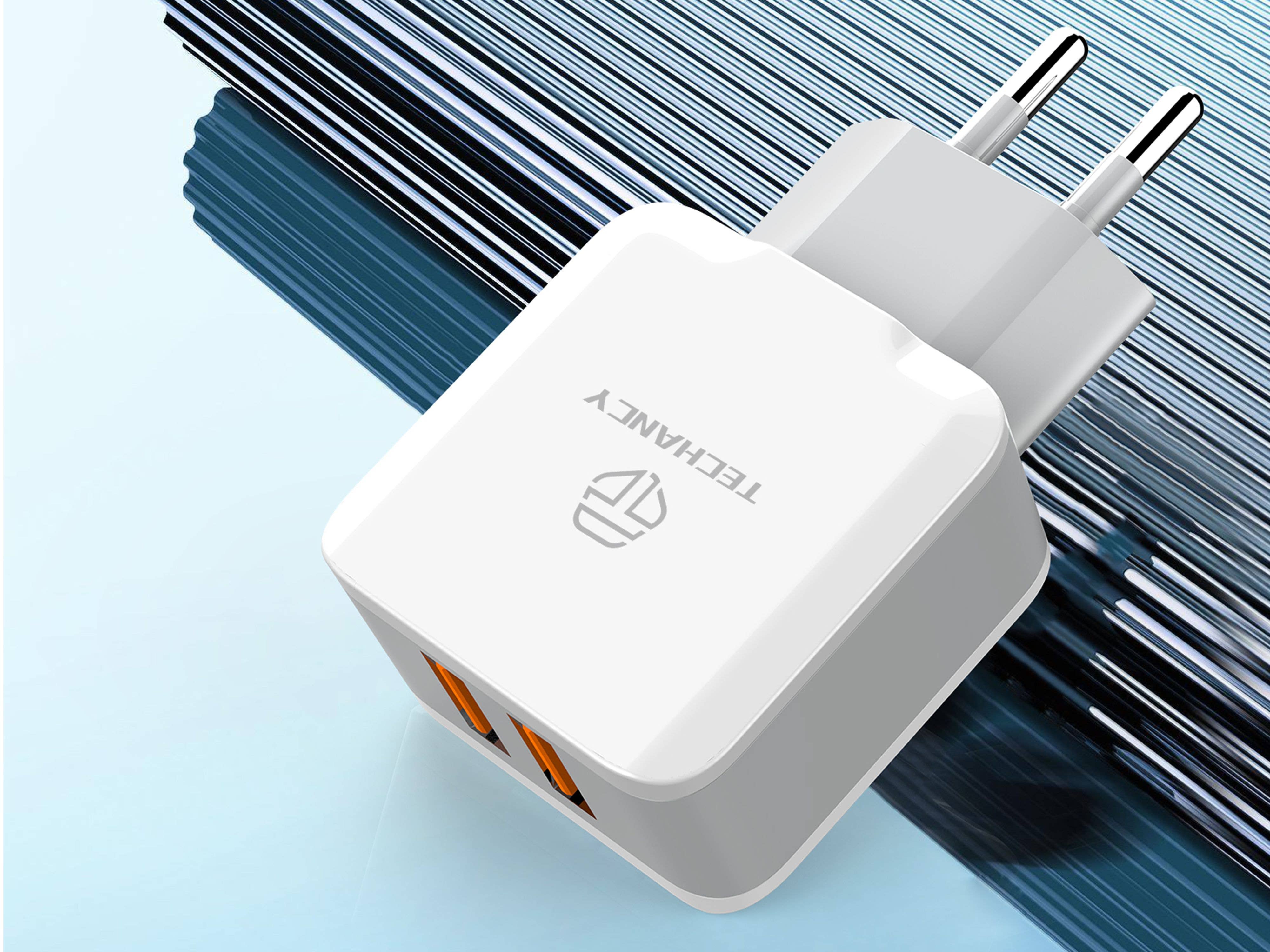 TECHANCY - Wholesale Power Adapter - Techancy Wall Charger with 2 USB Ports 2.4A, Fast Charging A4