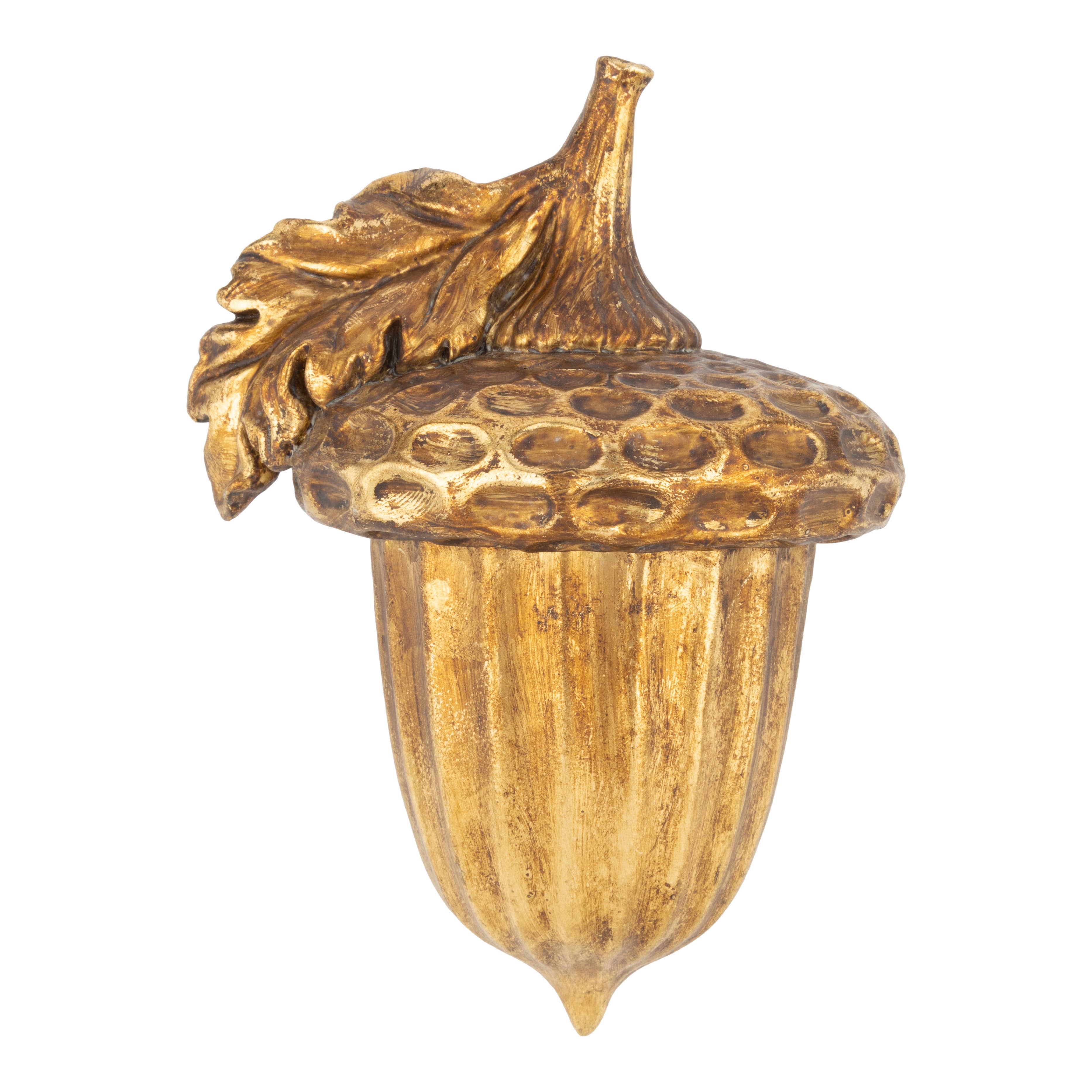 Silver Tree Home & Holiday - Wholesale Ornament - A75160: Resin acorn table piece, antique gold, 7 in0