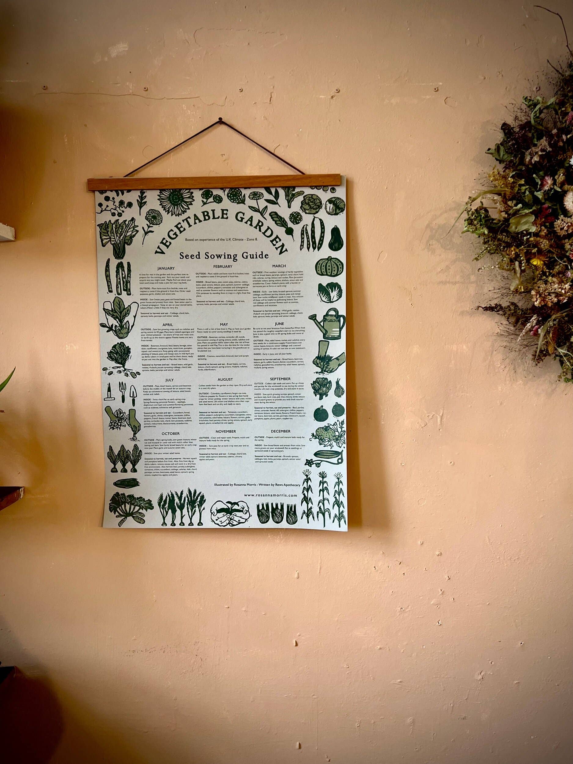Rosanna Morris - Wholesale Poster - Vegetable Garden Seed Sowing Guide1
