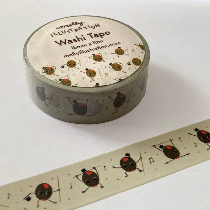 Pimento a Azeitona Dançante Fita Washi por atacado de Molly Illustration