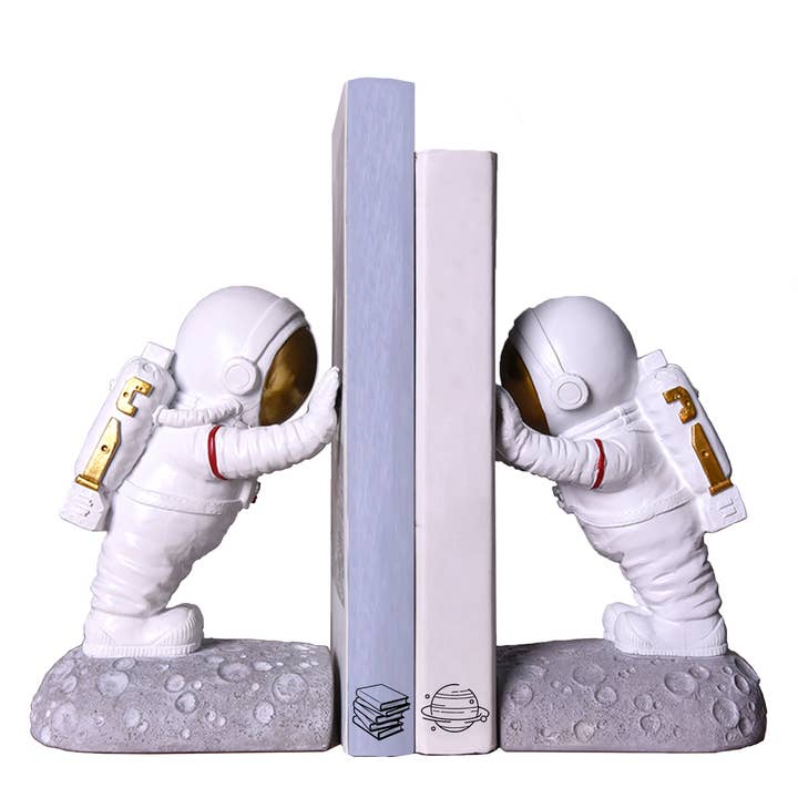 Joyvano - Vente Serre-livres - Serre-livres astronautes décoratifs (dorés)