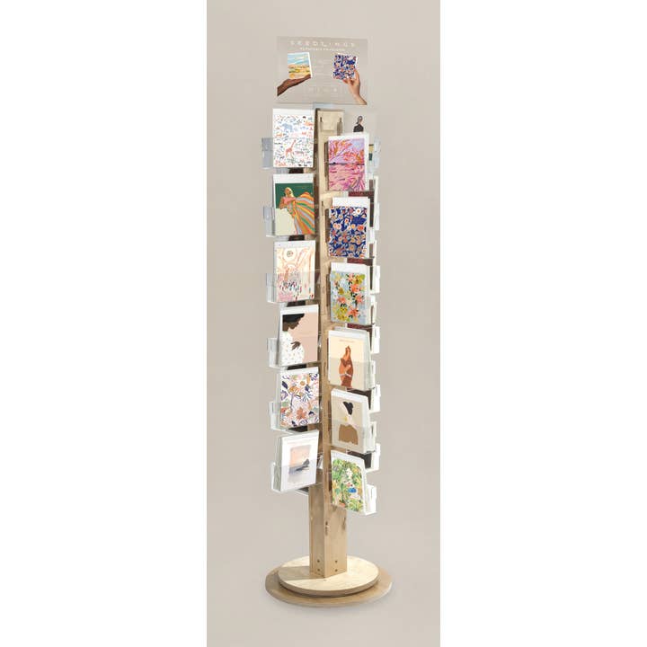 Seedlings - Wholesale Retailer Display - Paper & Novelty - Seedlings Greeting Card 48 Pocket Floor Spinner Rack