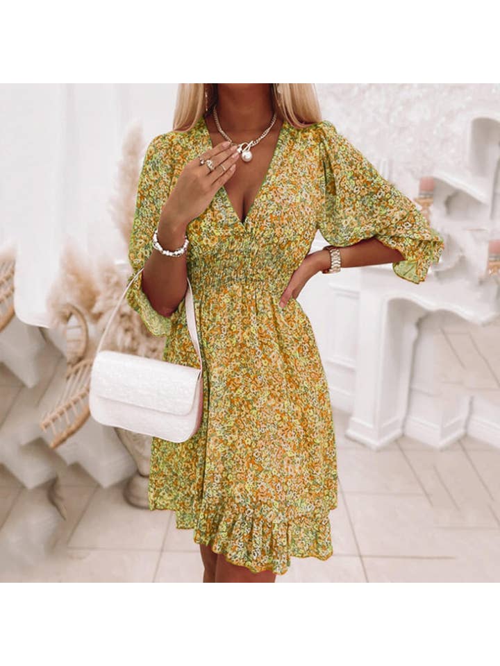 YNIQUE – wholesale Dress – Women's – Women's Dresses Bohemian Casual Short Sleeve Dress6