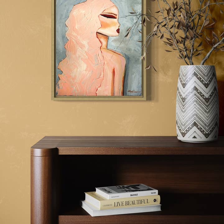 Pink and Dusty Blue Ethereal Goddess Fine Art Print for wholesale by Aim Straley Art