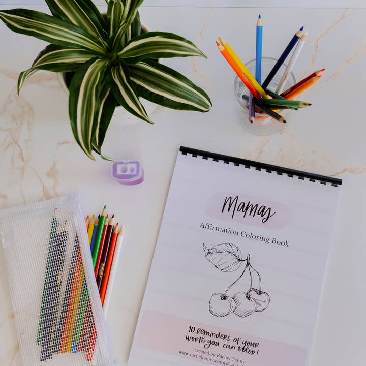 Livro Colorir Mamas | Lápis de Cor & Bolsa por atacado de Rachel Tenny