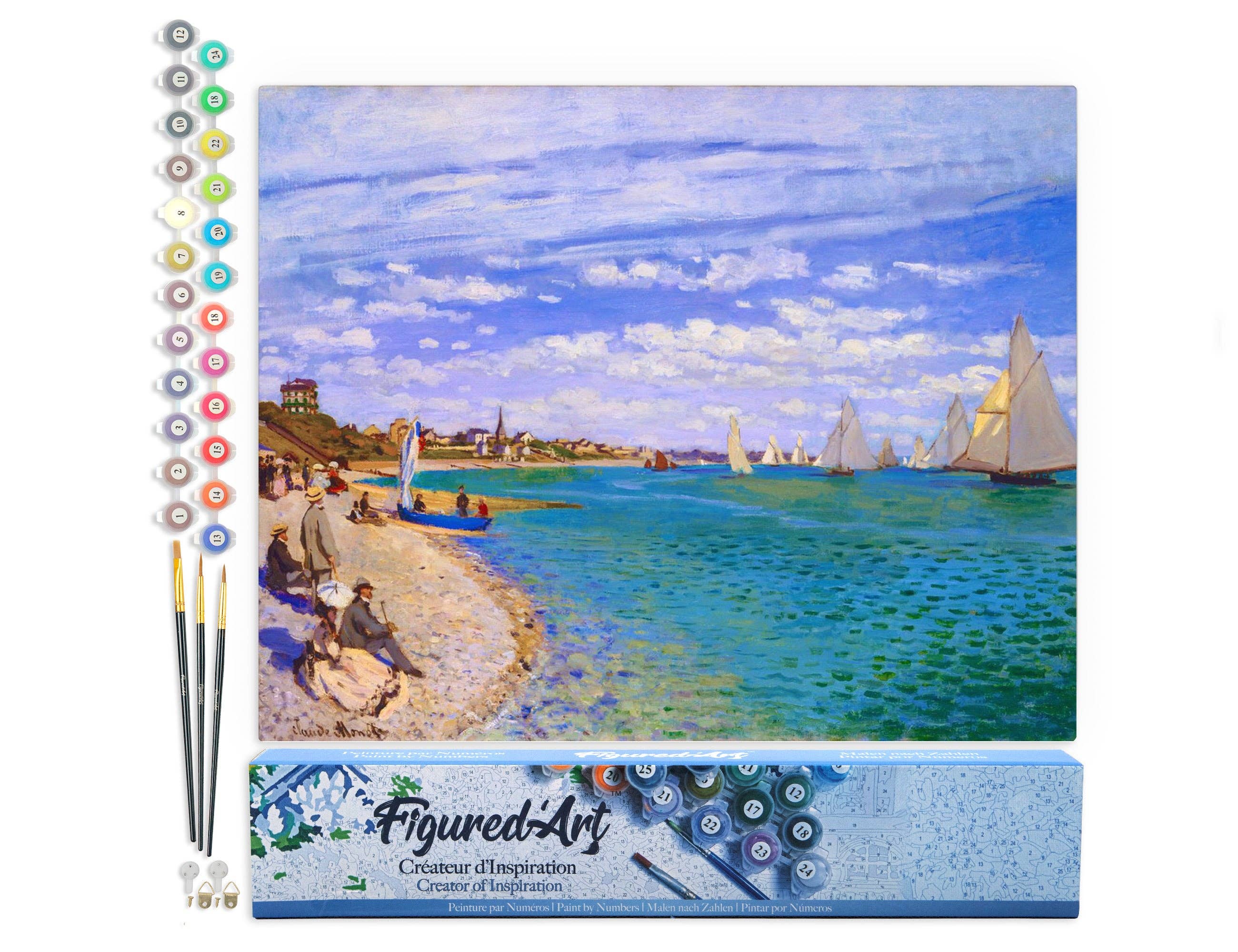 Figured'Art - Wholesale DIY Craft Kit - Paint by numbers Regattas at Sainte Addresse - Monet