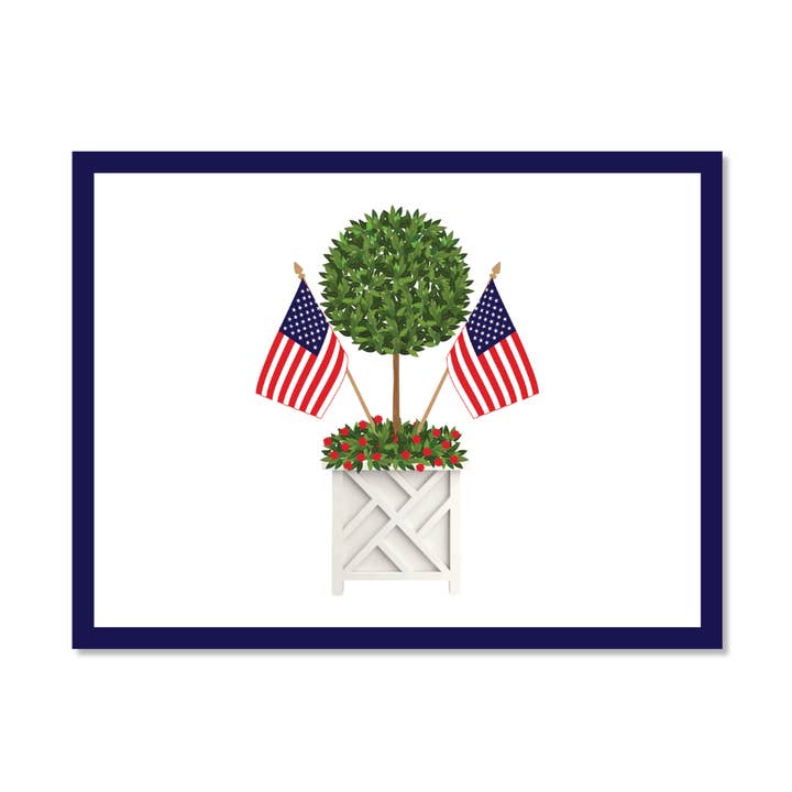 PATRIOTISCHE BUCHSBAUM-FLACHE NOTIZKARTEN | AMERIAN PREP für den Großhandel von B. ROWE & CO.