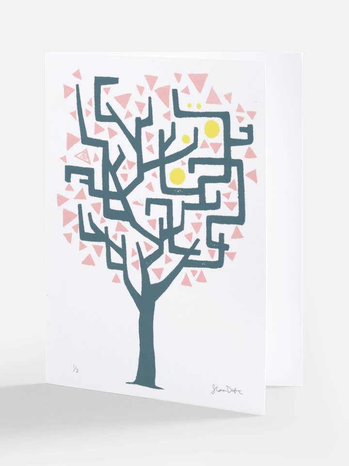 Sakura Tree (Cherry Blossom, Pink Leaves) Card for wholesale by Dasheprints