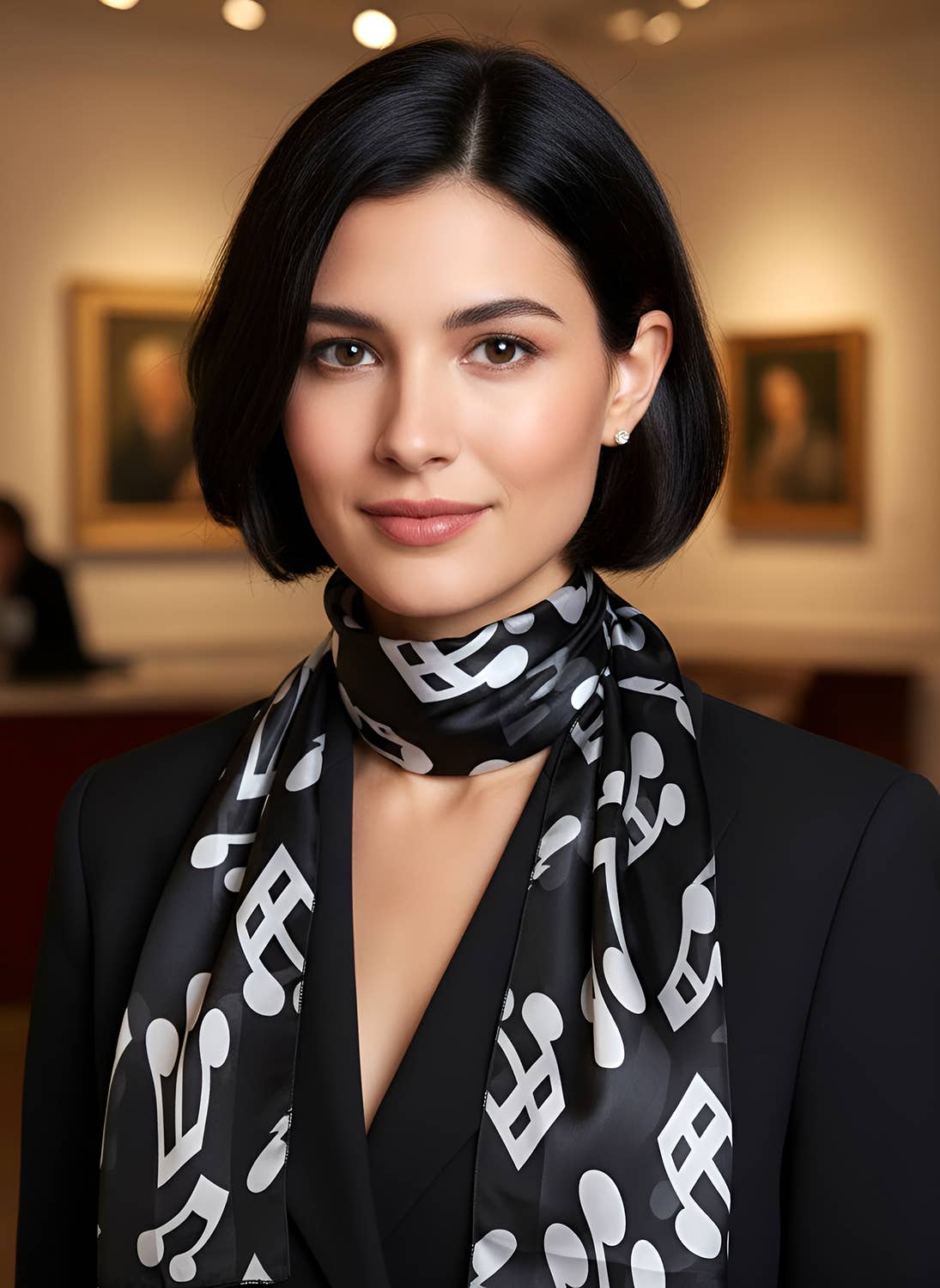 SERENITA - Wholesale Scarf – Women's - Holiday Gift Scarf Long Lightweight Music Note Bold Clef