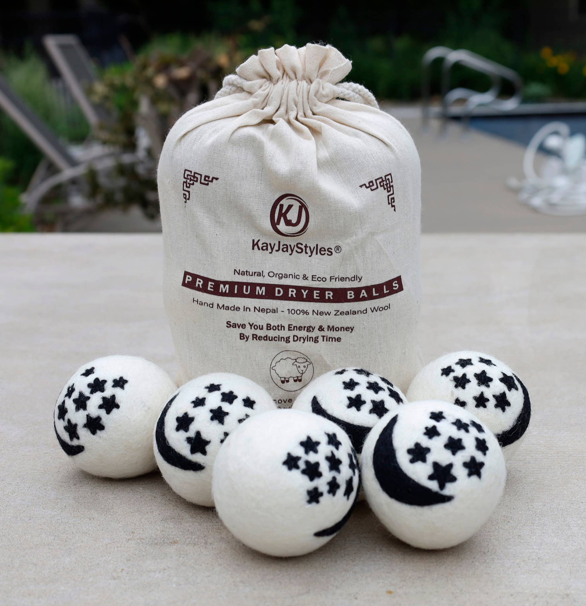 Lungta Imports – wholesale Torktumlarbollar – Torkbollar Filt Extra Large 6 Pk - 100% Ekologisk Ull6