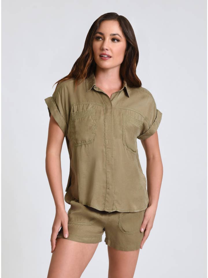 Blanc Noir - Wholesale Button Down Shirt - Women's - Phoenix Tencel Camp Shirt JLS
