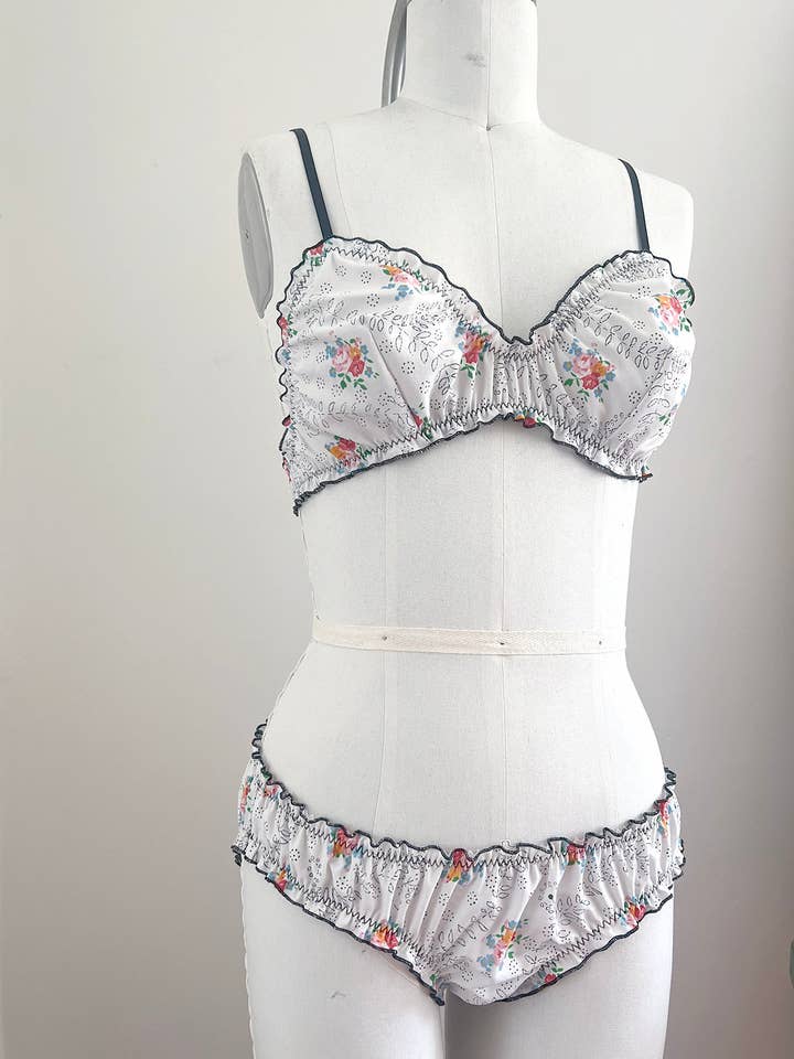 Clare Bare - Wholesale Lingerie Set - Women's - READY TO SHIP Mystery Print Oleander Bralette & Bloomer Set7