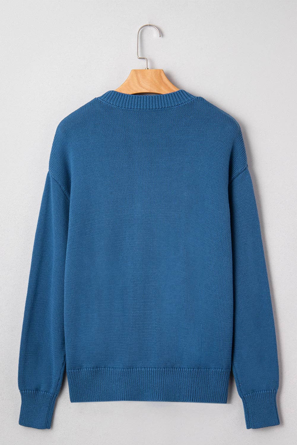 Dusk Blue Western Howdy Embroidered Crewneck Sweater for wholesale on Faire1