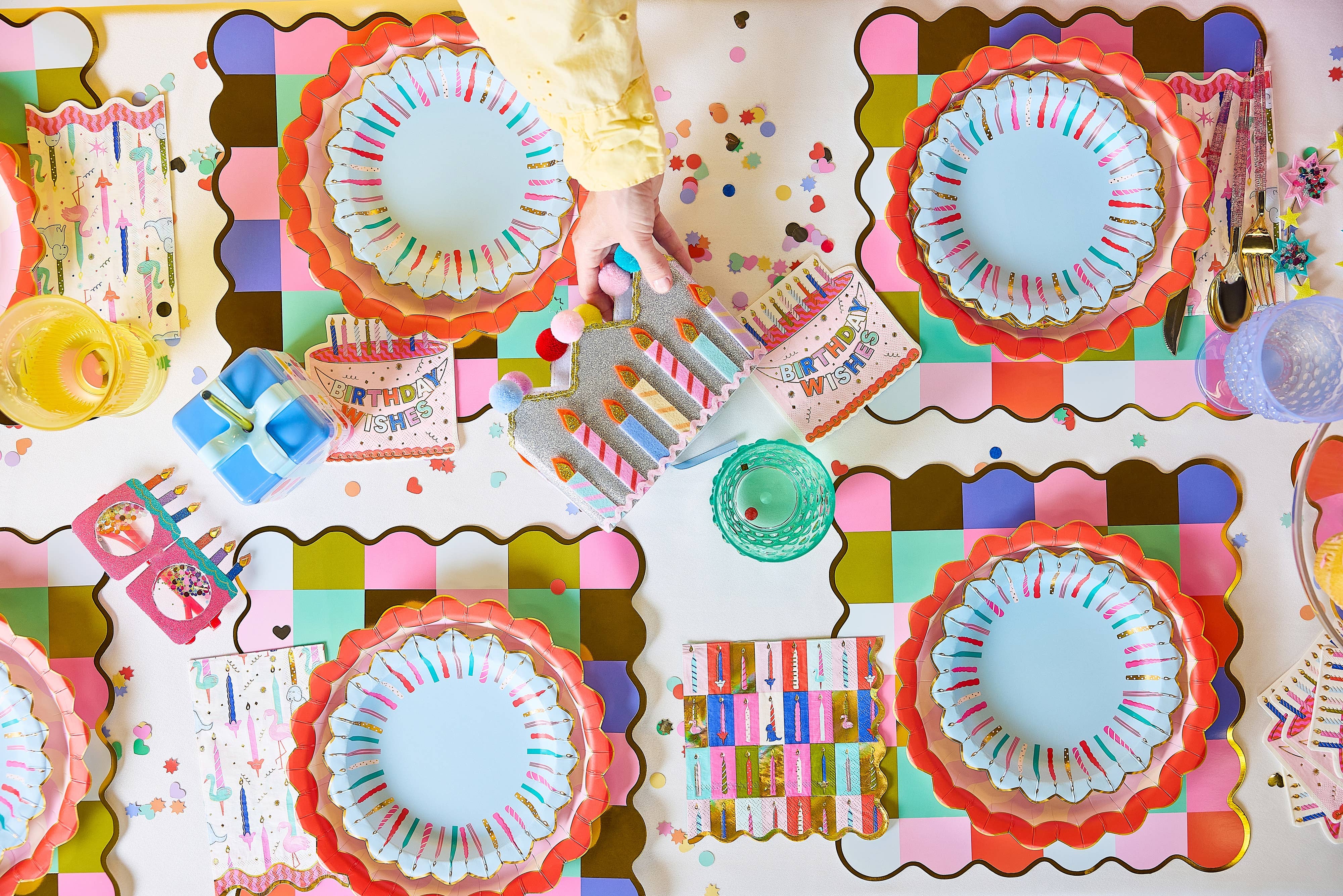 Packed Party - Wholesale Disposable plate - Birthday Wishes Dinner Plate Set5