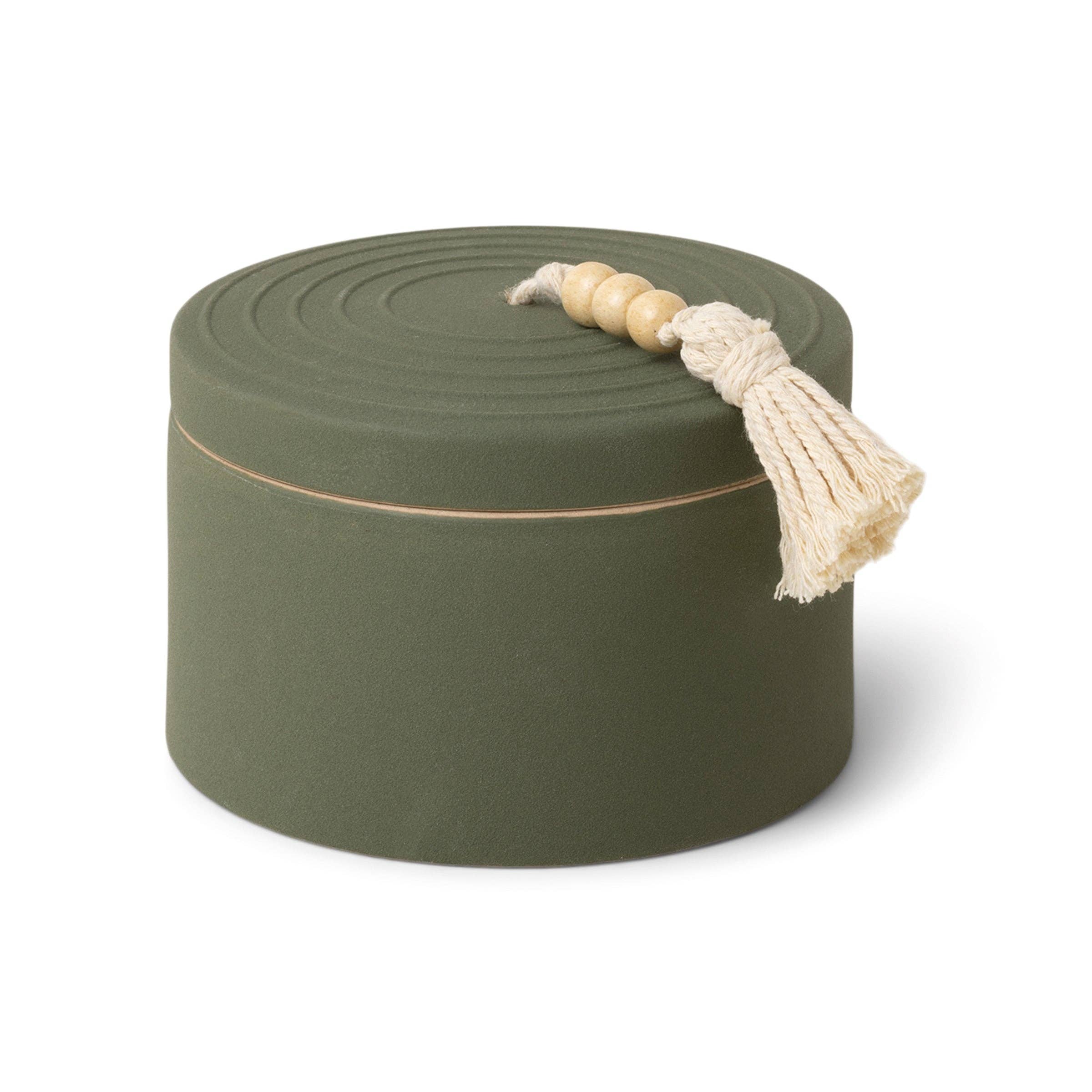 Designworks Collective – wholesale Jar/filled candle – Paddywax Cypress & Fir Ceramic Candle with Lid - Dark Green0