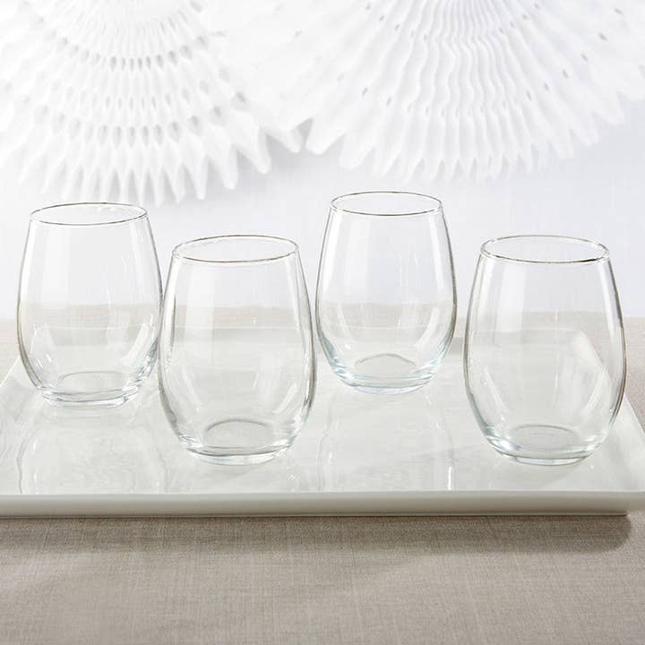 Kate Aspen - Wholesale Wine Glass - 9 oz. Stemless Wine Glass - DIY (Set of 12)