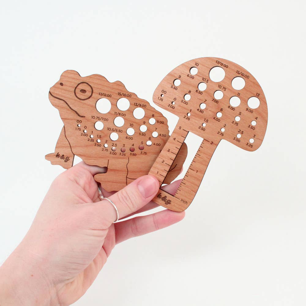 Knit & Gather - Wholesale Knitting/Crochet Supplies - Mushroom Knitting Needle Gauge Tool2