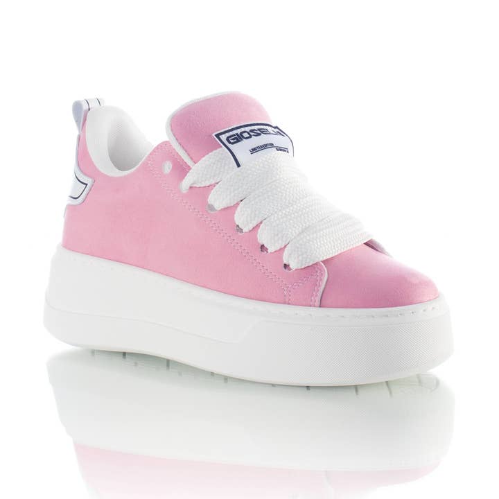 Chunky Pink sneakers med platform og polstret ankel for engroshandel hos Gioselin
