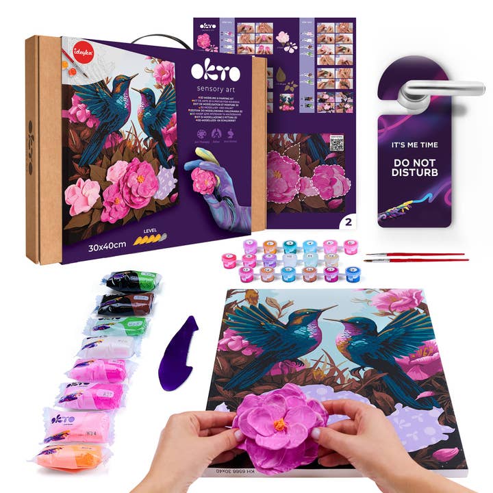 OKTO Air-Dry Clay 3D Painting Kit – Kit Hummingbirds (11.8 x 15.7 in) for wholesale by Fainotoys