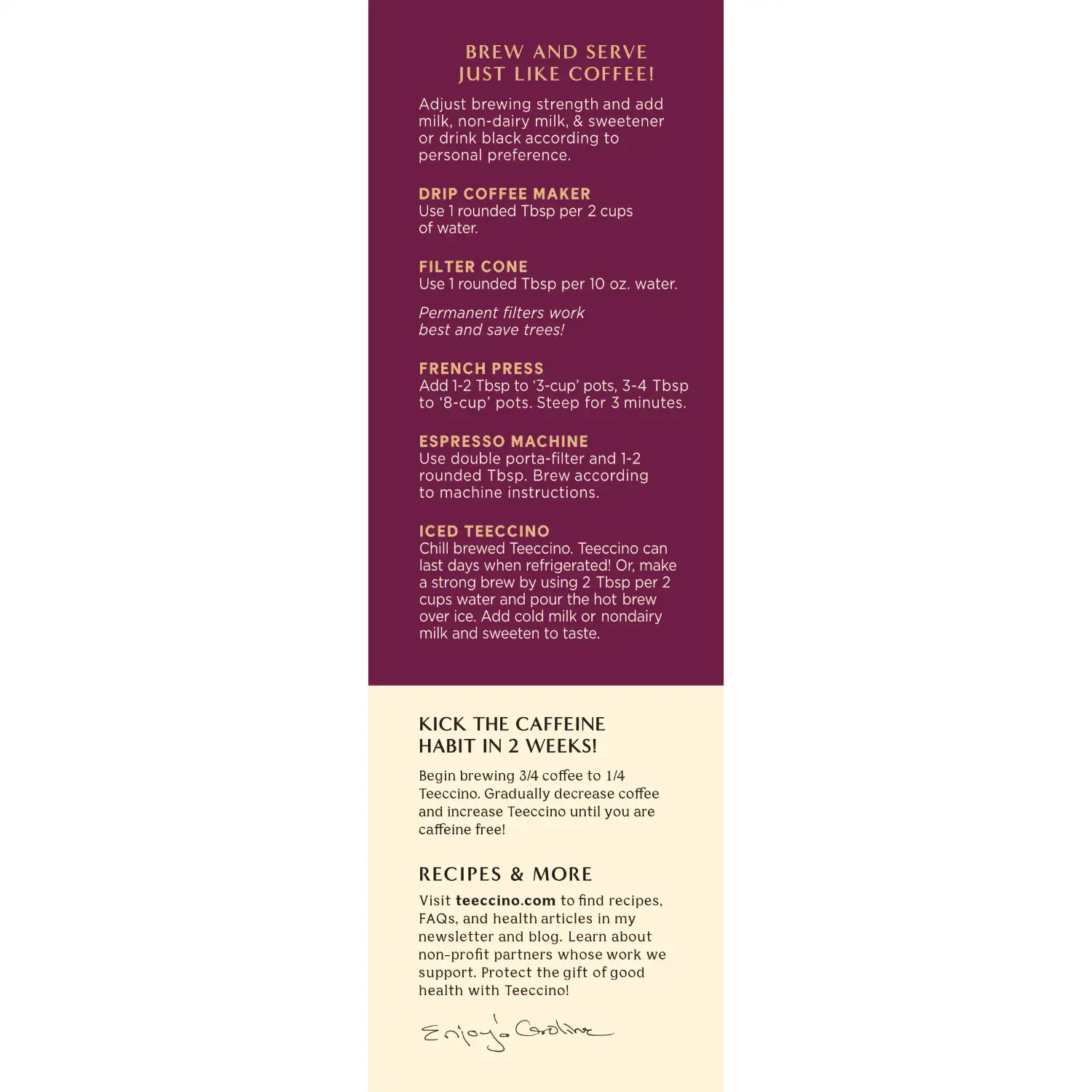 Teeccino - Wholesale Ground Coffee - Vanilla Nut Chicory Herbal Coffee- 75% Organic4