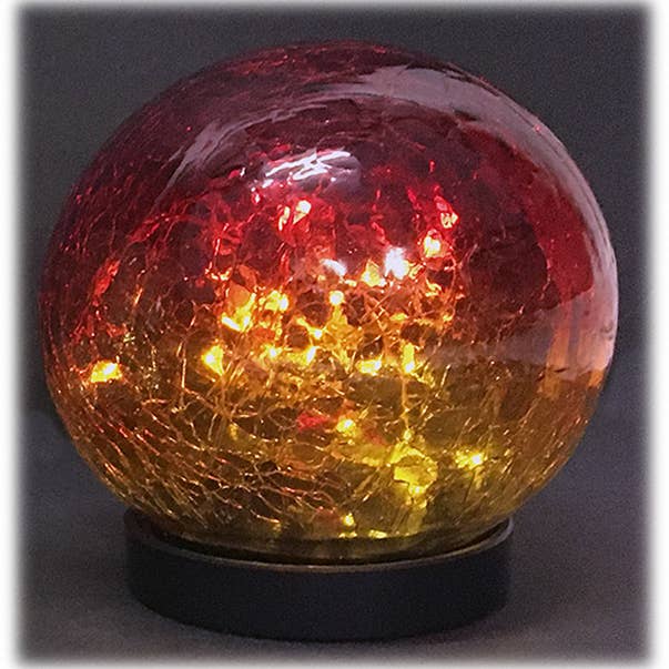 Will's Company - Wholesale Outdoor/Lawn Light - Solar Crackled Glass Globe Ball Light, Set of 2 in 3 colors2