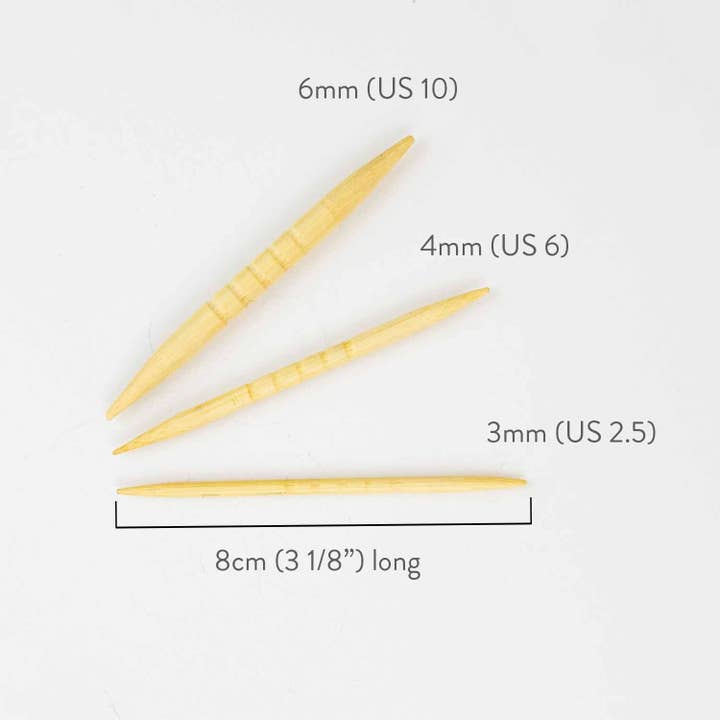 Twice Sheared Sheep - Wholesale Knitting/Crochet Supplies - Shortie Bamboo Cable Needles For Knitting4