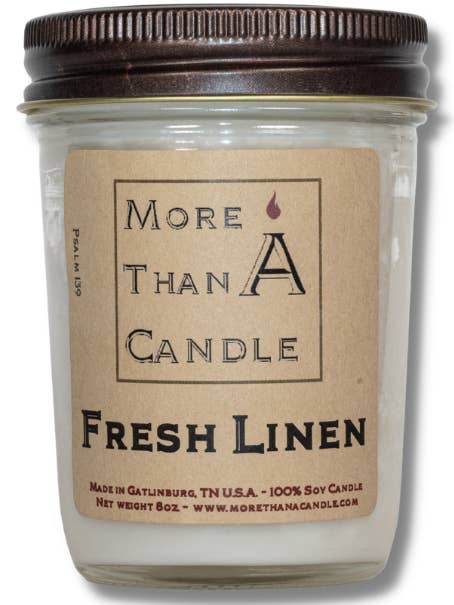 Fresh Linen - 8 oz Jelly Jar for wholesale by More Than Candle