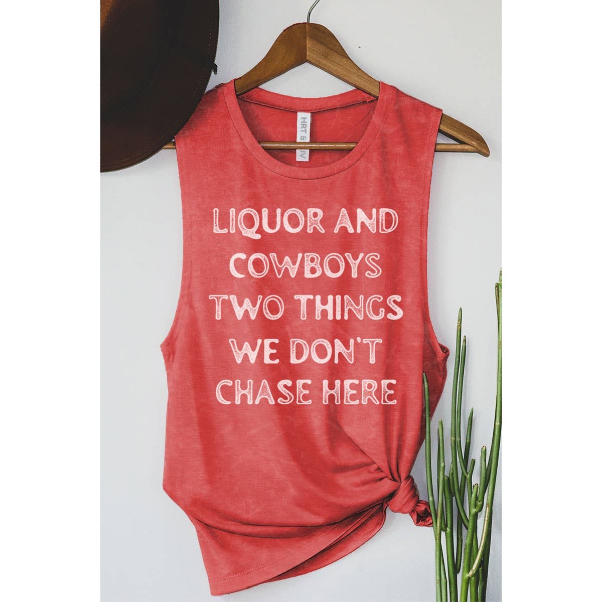 HRTandLUV - Wholesale Tank Top - Women's - LIQUOR N COWBOYS TWO THINGS GRAPHIC TANK TOP1
