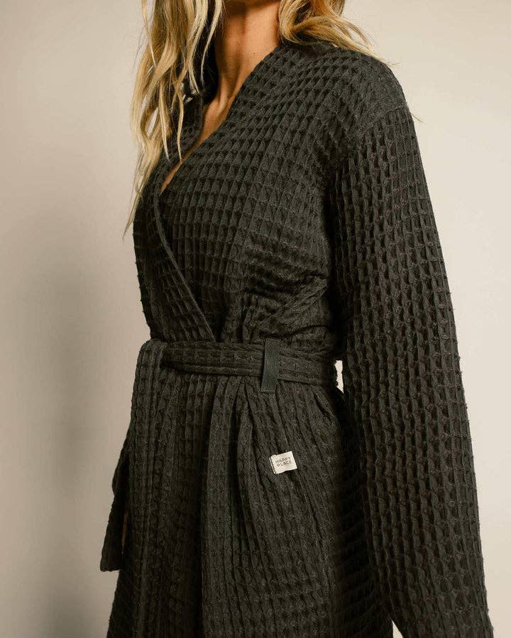 Happy Place Brand – Engroshandel Morgenkåbe - Unisex – Happy Place unisex letvægts badekåbe i vaffelstrik9