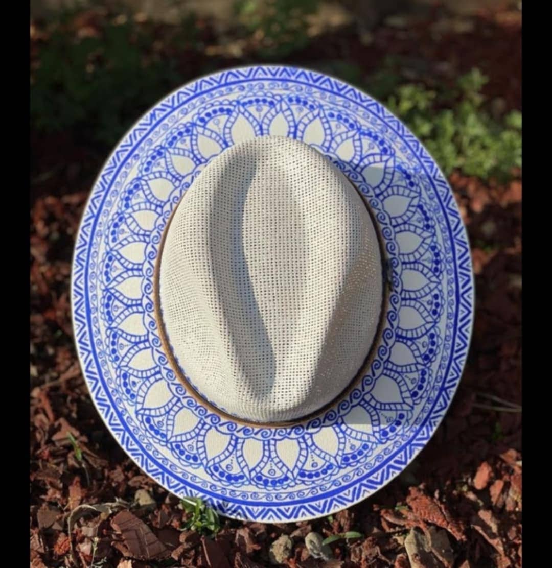 GMCE Global Trading, LLC - Wholesale Straw Hat - Unisex - Premium Detailed Hand-Painted Palm Straw Fedora Hat 11