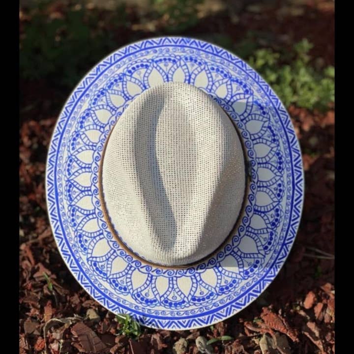 GMCE Global Trading, LLC - Wholesale Straw Hat - Unisex - Premium Detailed Hand-Painted Palm Straw Fedora Hat 11