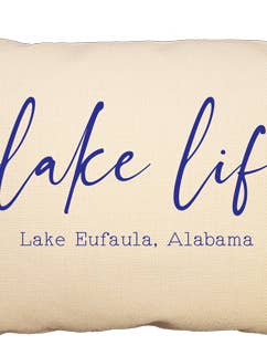 Almohada lumbar de lino natural de 12 x 18 pulgadas de Lake Life para venta al por mayor de Familiar Goods