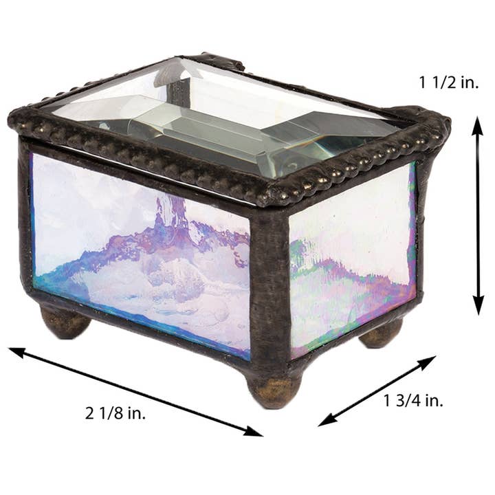 J Devlin Glass Art & Bert Anderson Collection - Wholesale Jewelry Box/Organizer - Small Stained Glass Ring Box J Devlin Box 325 Series