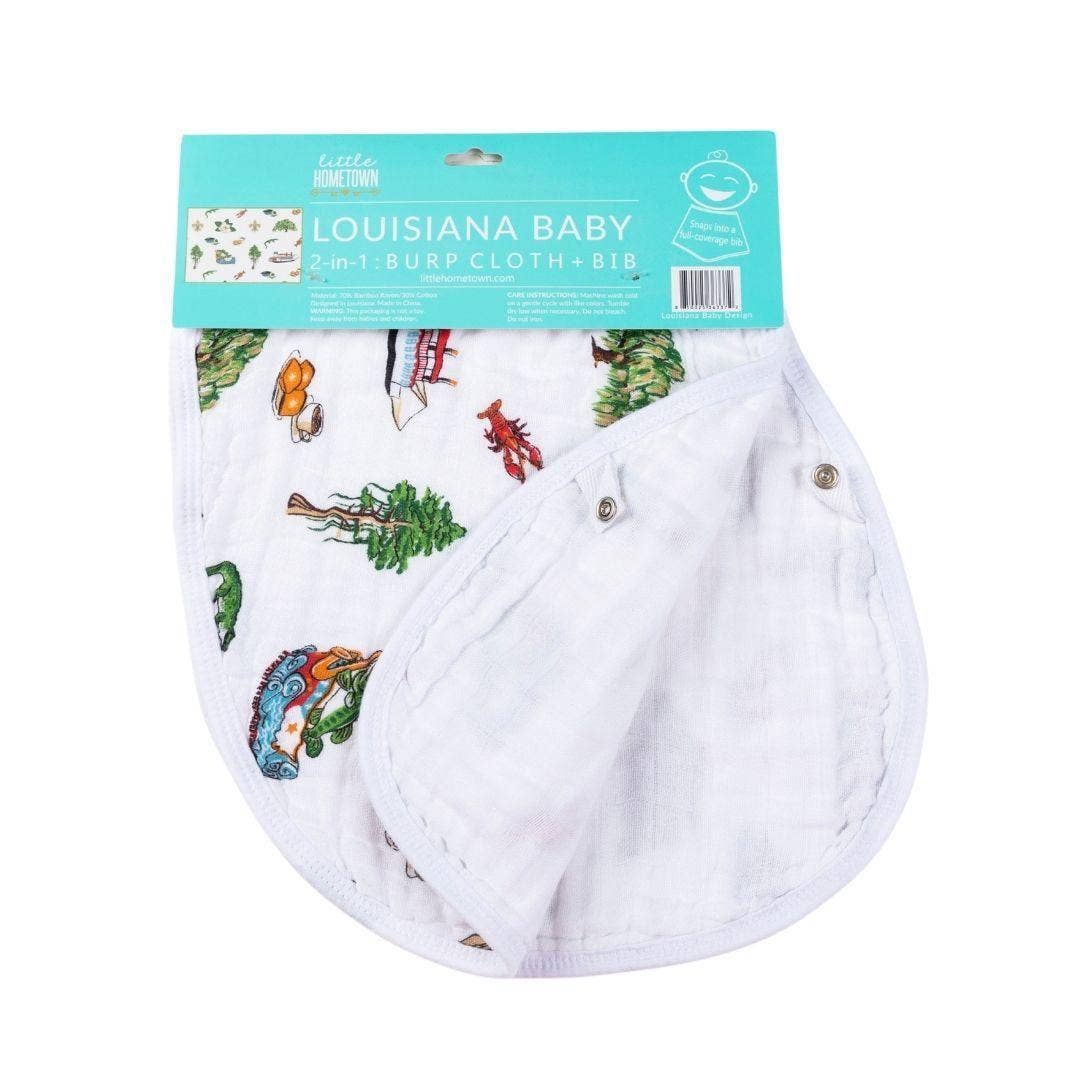 Little Hometown - Wholesale Burp Cloth - Baby - Baby Burp Cloth & Bib Combo: Louisiana Baby1