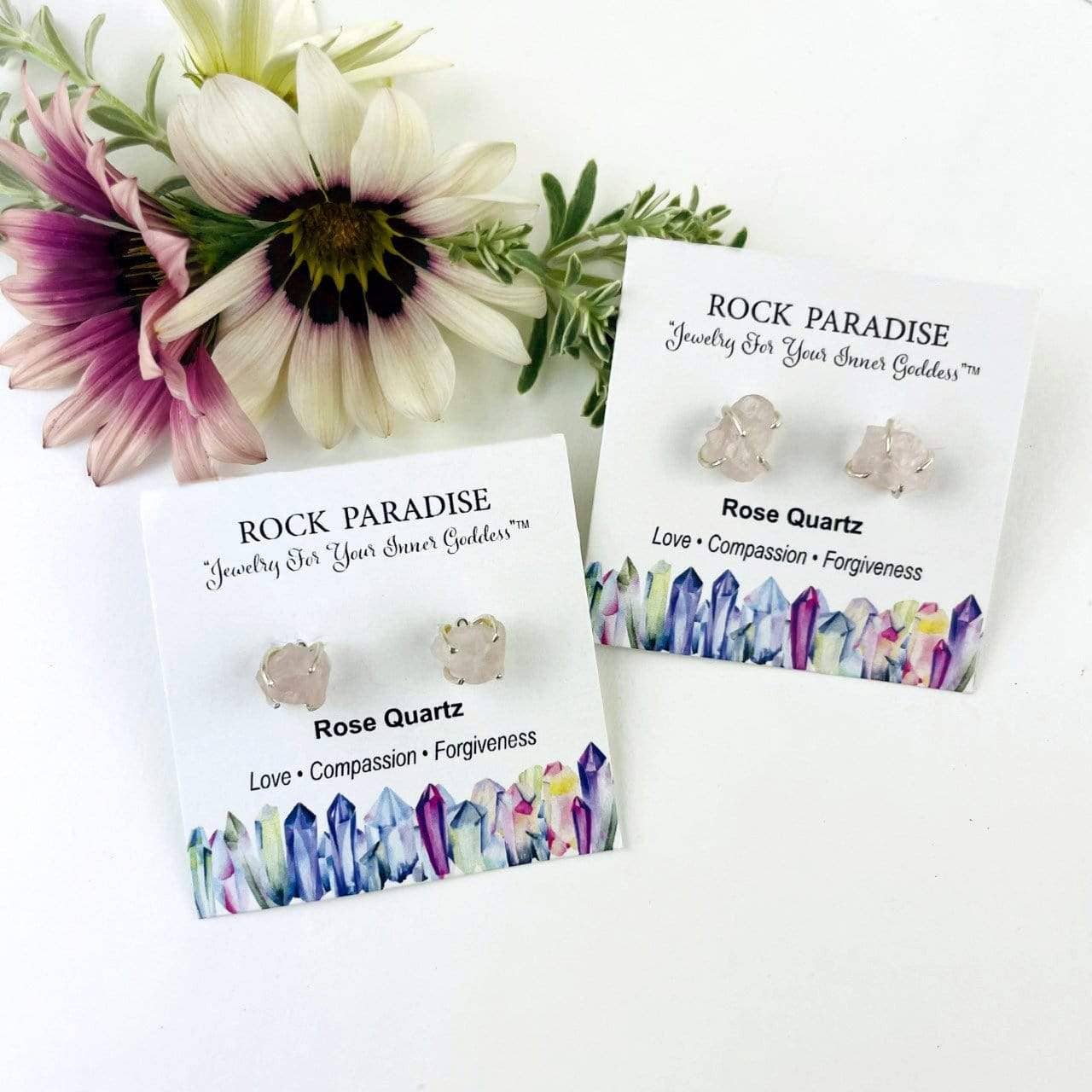 Rock Paradise - Wholesale Stud/Post Earrings - Crystal Gemstone Stud Earrings - Choose Gold or Silver10