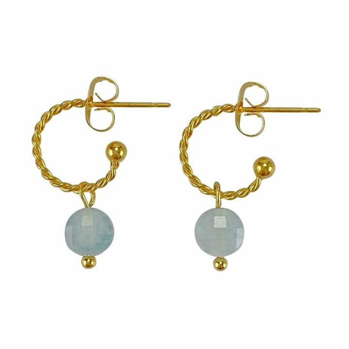 Aquamarine Earrings - Gold for wholesale by Saint Clairmont