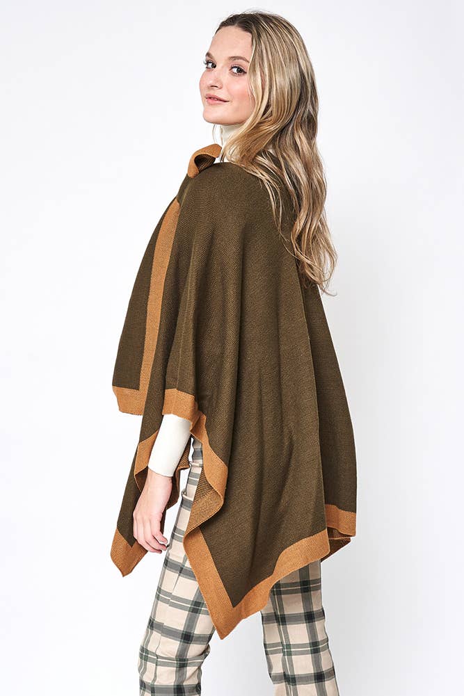 Hana - Venta al por mayor Poncho - Mujer - Ruana ribeteada con correa para el hombro17